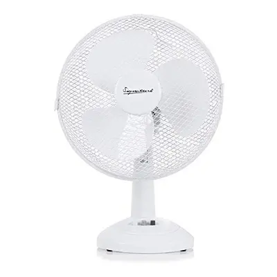 S40008 Portable Inch Oscillating Desk Fan with Adjustable Tilt Plastic Blades Speed Settings Whi