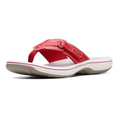 Clarks Women's Breeze Sea Flip-Flop New Red Synthetic