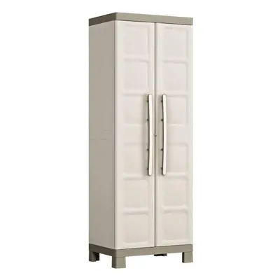 Keter Storage Cabinet with Shelves Excellence Beige and Taupe Storage Locker