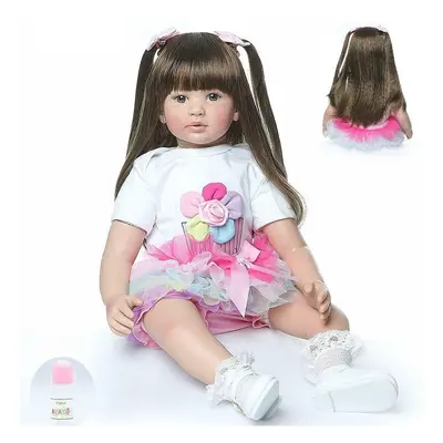 24"Reborn Baby Vinyl Silicone Toddler Doll Girl Gift