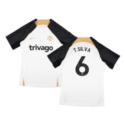 (XXL) Chelsea Strike Training Shirt (White) (T.SILVA 6)