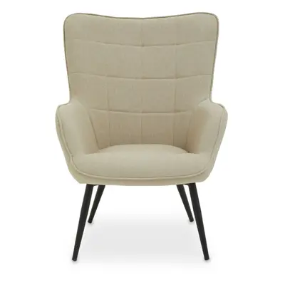 Stockholm Natural Fabric Armchair, High Back Armchair, Easy to Maintain Bucket Chair