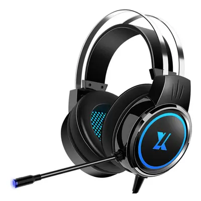 (Black) Gaming Headset 7.1Channerl 50mm Unit RGB Colorful Light 4D Surround Sound Ergonomic Desi