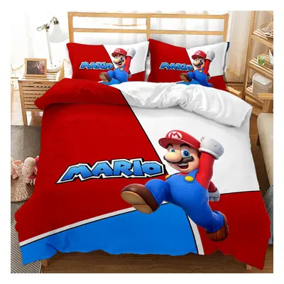 (King-240x220cm, 1) Mario Kids Single Double Bed Linen 3D Duvet Cover Set