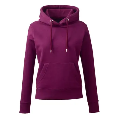 (L, Burgundy) Anthem Womens/Ladies Organic Hoodie