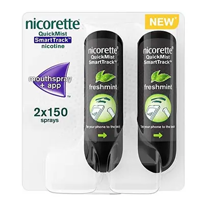 Nicorette QuickMist SmartTrack Mouth Spray, Freshmint Flavour, Nicorette Quickmist Duo Nicotine 