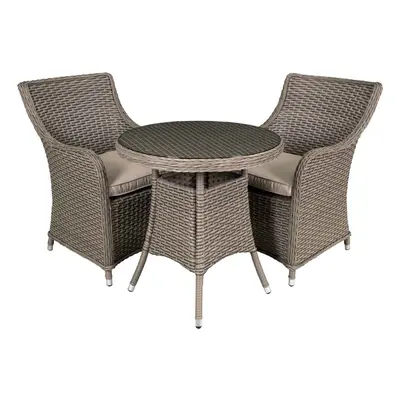 Chester Piece Rattan Wicker Outdoor Dining Set with Tempered Glass Table Top - DG86