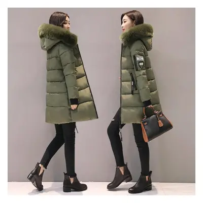 (army green, XXXXL) Women&apos;s Winter Cotton Cotton-padded Warm Jacket Winter