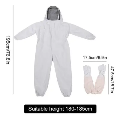 (XXL) Bee Proof Protective Clothing Full Body Beekeeping Suit Farm Unisex Safety Outfit With Glo