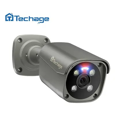 (grey) Techage H.265 Ultra Hd 4k Poe Camera Outdoor 8mp Ip Camera Face Detect Color Night Vision