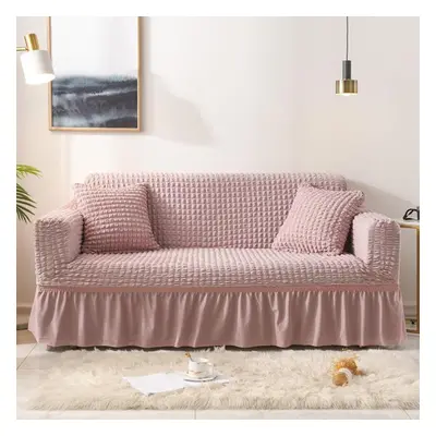 (pink, Seaters/145*185cm) Monochrome Modern High Quality Euro Jacquard Stretchable Elastic Sofa 