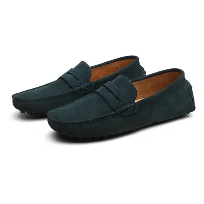 (navy blue, 38) Men High Quality Leather Loafers Men Casual Shoes Moccasins Slip On Men&apos;s F