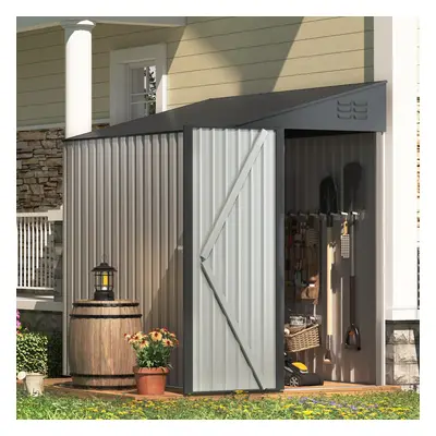 (Grey) YODOLLA 214x 128cm Outdoor Lean to Storage