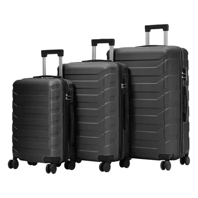 (Black, inch) Rolling Hardshell Luggage Travel Suitcase