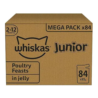 Whiskas Junior Poultry Selection in Jelly Pouches, Wet Kitten & Cat Food, Selection of Chicken, 