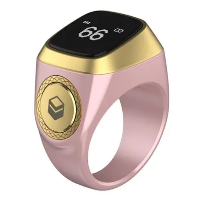 (pink) Ring Tasbih Counter With Charging Box Counter Prayer Time Tally Counter Smart Ring Blueto