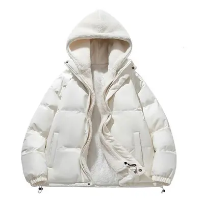 (white, 3XL) Autumn And Winter Warm Winter Cotton-padded Jacket For Men And Women Padded Jacket 