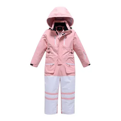 (pink, 130) New Style Boys&apos; And Girls&apos; Ski Suits Warm And Breathable One-piece Ski Sui