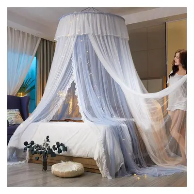 (blue) Canopy Mosquito Net For Double Bed Mosquito Repellent Tent Insect Reject Canopy Bed Curta