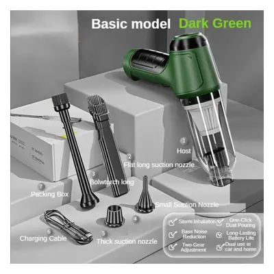 (green) New 12000pa Car Vacuum Cleaner Handheld Wireless Mini Vacuum Cleaner For Car Home Deskto