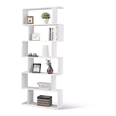 PALDIN Wooden Bookcase, Tier Shelves Bookshelf white Cube Display Shelf Free Standing Particle B