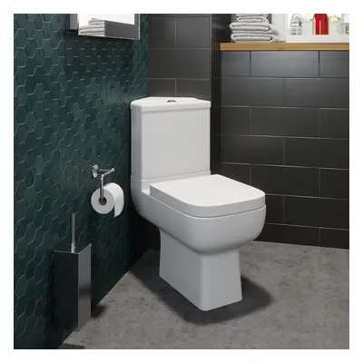 Close Coupled Corner Toilet Bathroom WC Modern White Soft Close Space Saving