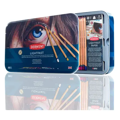 Derwent Lightfast Colored Pencils Tin Set of 4mm Wide Core