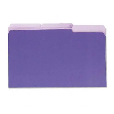 Universal Recycled Interior File Folders- 1/3 Cut- Top Tab- Legal- Violet- 100/Box