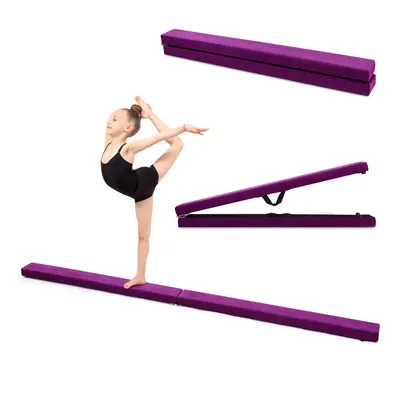 7FT 2.1M Folding Gymnastic Balance Beam Kids Training Beam Carrying