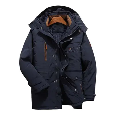 (NavyBlue, XL) Men's Winter Warm Hooded Jacket Zip Aviator Parka