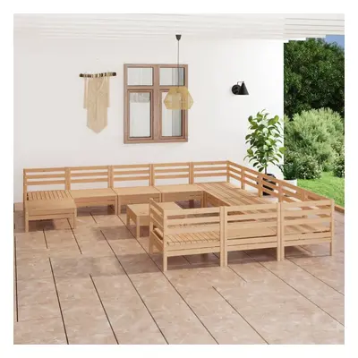 vidaXL Garden Lounge Set Wooden Outdoor Lounge Set Piece Solid Wood Pine