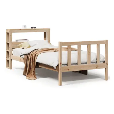 (natural, x cm) vidaXL Bed Frame with Headboard Bed Base Bedstead Wax Brown Solid Wood Pine