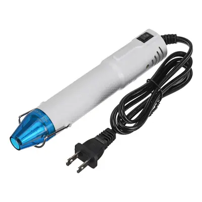 (US Plug, White Shell + Blue Mouth) Mini Hot Air Gun Soft Ceramic Heat Shrinkable Sheet Quick Se