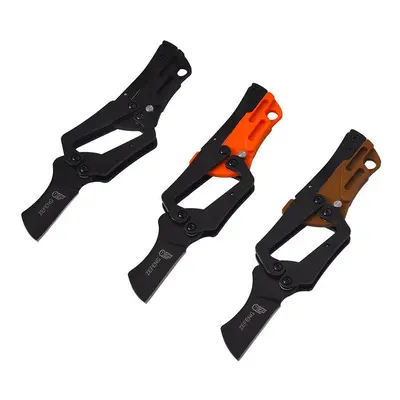 (Orange) EDC Multi-function Folding Pen Knife Stainless Steel Mechanical Bottle Opener Sharp Poc