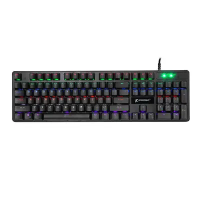 Wired Mechanical Keyboard Blue Switch 104-Key Suspended Keycaps RGB Backlit Mechanical Gaming Ke