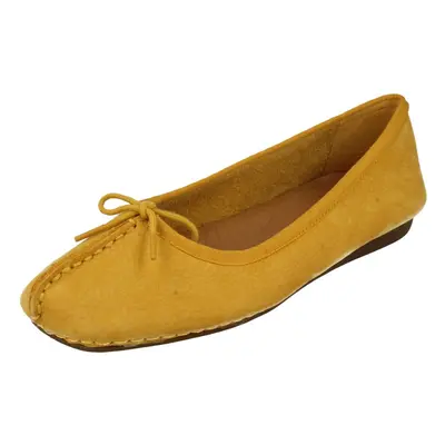 (Yellow, UK 3.5) Ladies Clarks Comfort Everyday Flats Freckle Ice - D Fit