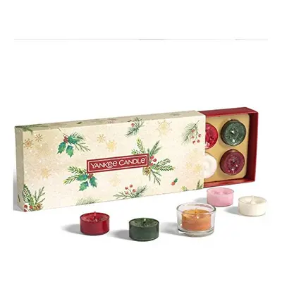 Yankee Candle Gift Set | Tealight Christmas Scented Candles and Holder | Magical Christmas Morni