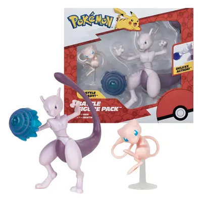 Pokemon Battle Figure Set Pack Mew and Mewtwo Deluxe Action Ready