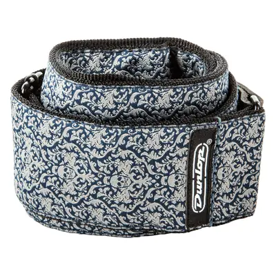 Jim Dunlop Jacquard Fleurs De Skull Guitar Strap (D6715) Blue/Gray