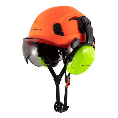 (Orange +D Suit) Loebuck American Style Construction Work Safety Helmet With Goggles And Noise-r