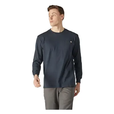 Dickies mens Big & Tall Long-sleeve Heavyweight Crew-neck T-shirt work utility t shirts Dark Nav