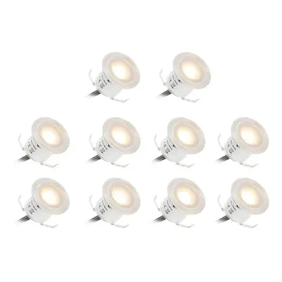 (US Plug) 10pcs Small Recessed In-ground Underground Ip67 Waterproof Spotlight Outdoor Garden De