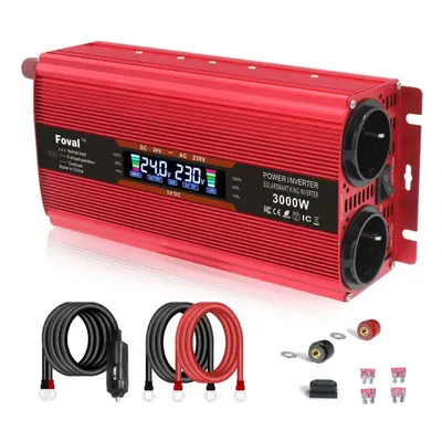 (red, 24V 220V EU Socket) Watts (peak) 12v To 230v Watt Rated Power Inverter 5v 2.4a Usb Suitabl