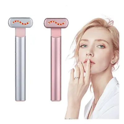 (Pink) Bio Microelectricity RF Eye Lifting Wand for Eye Face&Neck Beauty Massager 4-in-1 Microcu