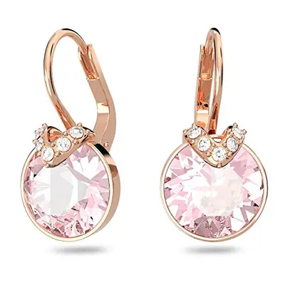 Swarovski Bella Drop Earrings, Pink and Clear Crystals in a Rose-Gold Tone Plated Setting from t