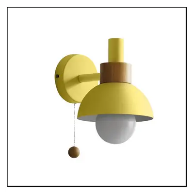 Living Room Porch Aisle Lamp Nordic Minimalist Modern Bedroom Bedside Lamp Macaron Wall Lamp(Yel