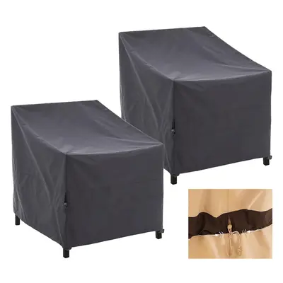 (2Pack: 74x76x66/91cm, Beige brown) Outdoor Garden Chair Cover, Waterproof, UV Resistant, High W