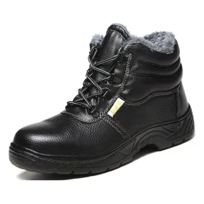 (Black fur lined #818, EU / Men UK /Women UK 8) Fur Lined Boots Safety Trainers Winter Work Shoe