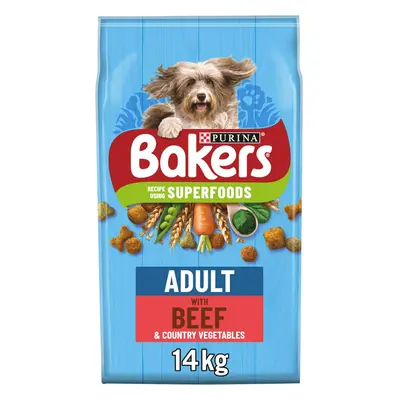 Bakers Adult Dog Beef & Veg Dry Food 14kg