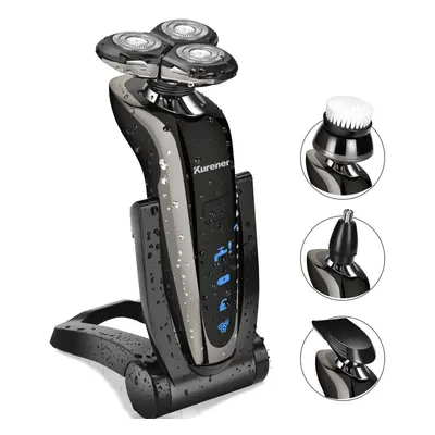 Kurener Electric Shaver Razor for Men Rechargeable 100% Waterproof Rotary for Shaving with Nose 